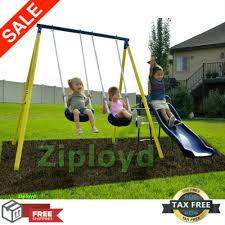Looking for great outdoor swing sets & play gyms for your children? Metal Swing Set Kids Playground Swing Slide Outdoor Backyard Playset Toddler Fun Buy Products Online With Ubuy Kuwait In Affordable Prices 254116238171