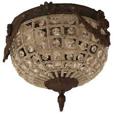 Check spelling or type a new query. Rustic Bronze Vintage Basket Crystal Flush Mount Chandelier