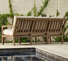 Ideas & inspiration for real life. Tropez Faux Teak Outdoor Sofa Pottery Barn