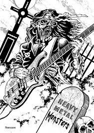 Heavy Metal Guitar Ghoul By Earlferguson D2bkanl Jpg 752 1063 Heavy Metal Heavy Metal Guitar Coloring Pages