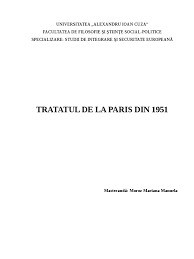 Planul de la colombo intră în vigoare. Tratatul De La Paris Din 1951 1