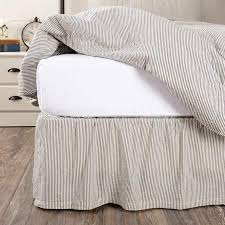 Black And White Striped Bed Skirt Queen Americana Ashton Willow Denim Blue Bedding Rodanthe Seersucker Blue Ticking Stripe Cotton Split Corners Gathe Bedskirt Striped Bedding Ticking Stripe Bedding