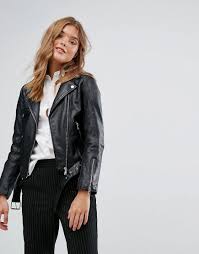 Pull Bear Premium Leather Biker Jacket Black Leather Jackets Women Womens Spring Coat Leather Jacket