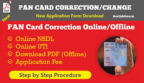 Pan Card Correction Online Or Offline Step By Step