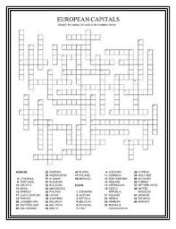 European Capitals Crossword Puzzle By The Lit Guy Tpt Free Printable Crossword Puzzles Printable Crossword Puzzles United States Facts