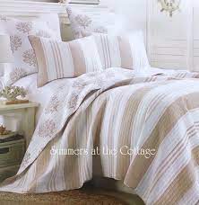 Maybe you would like to learn more about one of these? Beach House Coastal Sandy Taupe Cabana Stripe Reef Quilt Set King