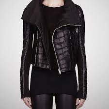 Rick Owens Alligator Python Leather Jacket All Black Fashion Fashion Dark Fashion