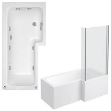 Our range of shower baths come complete with a matching bath panel and dedicated shower screen to fit the unique shape perfectly. Laguna Whirlpool Spa 8 Jet Shower Bath Screen Victorian Plumbing Bath Screens Whirlpool Bathtub Whirlpool Tub