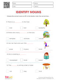 identifying nouns worksheets for grade 2 kidpid