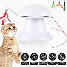 Upgraded Cat Laser Toy Cat Toys Interactive 2 In 1 Automatic Cat Toy Moving Feather Toy With Laser Pointer Electronic Cat Chas Cat Laser Cat Laser Toy Cat Toys
