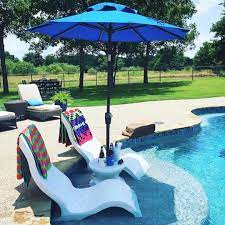 It has adjustable straps for its back and head rest that let you choose between sitting or reclining. When Your Tanning Ledge Is Too Small For A Chaise The Chair Could Be The Perfect Fit Also Pictured Our Side Pool Lounge Chairs Pool Umbrellas Pool Lounger