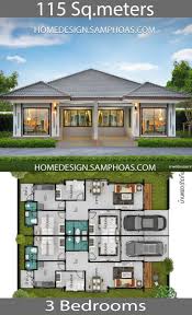 115 Sqm 3 Bedrooms Home Design Idea Home Ideas House Plan Gallery Bungalow House Plans Model House Plan