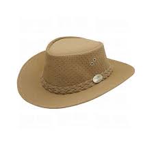 Designed to be soaked in chilled water for a cooling headwear. Aussie Chiller Bushie Perforated Hat Camel Cap Aussie Chiller Headwear All Square Golf