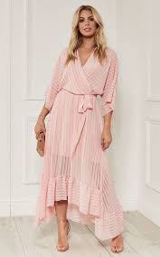 blush plunge maxi dress by bella and blue