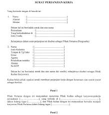 Surat lamaran kerja ini akan menjelaskan tentang profil calon pekerja apakah layak bekerja di perusahaan tersebut atau tidak. Download Download Contoh Dan Format Surat Perjanjian Kerja Resmi