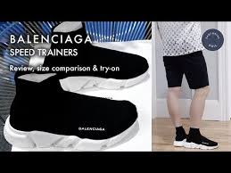 balenciaga mens speed trainers sock knit review size comparison try on