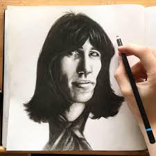 Roger waters — picture that 06:48. I Had A Suggestion To Post This Here So Here A Young Roger Waters In Charcoal Pencil Whatdya Think Pinkfloyd