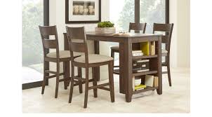 Counter height kitchen island table. Mellow Morning Brown 5 Pc Kitchen Island Counter Height Dining Set Transitional