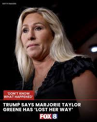 Trump said he was surprised by Greene's statements and suggested she had  some “act going.”