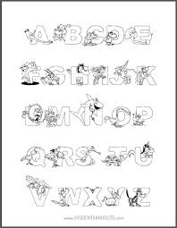 Animal Alphabet Coloring Page For Kids Student Handouts Animal Alphabet Printable Alphabet Coloring Coloring Pages