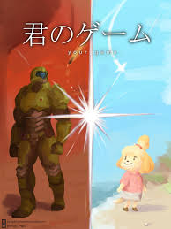 I Wanted To Tell You That Wherever You May End Up In This World I Will Be Searching For You By Brigadierbrownie Doomguy And Isabelle Funny Games Video Games Funny