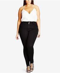 Trendy Plus Size Adjustable Waist Skinny Jeans