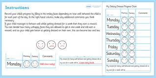 Free Getting Dressed Behavior Progress Chart Getting