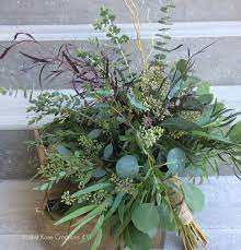 Full Foliage Bridesmaid Bouquet No Flowers Needed For This Beauty 5 Varieties Of Eucalyptus Curly Will Foliage Bouquet Foliage Wedding Wedding Bouquets