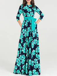 Black 3 4 Sleeve Maxi Dress Dark Blue A Line Party 3 4 Sleeve Floral Evening Maxi Dress Autumn Dresses Elegant Bohemian Dresses Long Maxi Dress