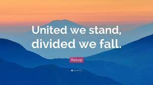 Aesop Quote United We Stand Divided We Fall