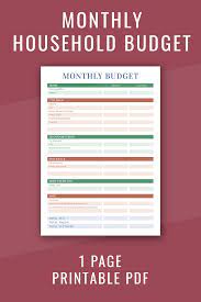 Monthly Household Budget Planner Free Printable Pdf Household Budget Planner Budget Planner Budget Planner Free