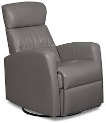 Quick view quick view nadra grey 100% leather chair. Penny Genuine Leather Swivel Rocker Accent Recliner Light Grey The Brick