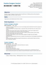Fashion Designer Resume Samples Qwikresume