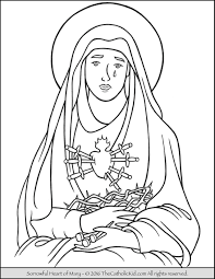 Sorrowful Heart Of Mary Coloring Page Catholic Coloring Coloring Pages Paw Patrol Coloring