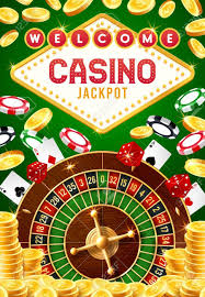 Casino Gambling Game Vector Design With Roulette Dice And Chips Jackpot Gold Coins And Playing Cards 3d Welcome Poster Of Online Casino Betting Club Gam Abi