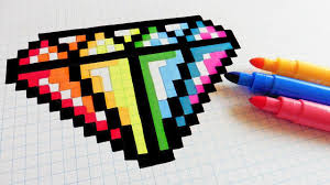Handmade Pixel Art How To Draw Rainbow Diamond Pixelart Youtube Pixel Art Pixel Drawing Graph Paper Art