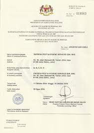How may business license in malaysia are required to start a new business? Malaysia Jb Certs Awards Enfresh Pest Hygiene Services Sdn Bhd In Malaysia Jb