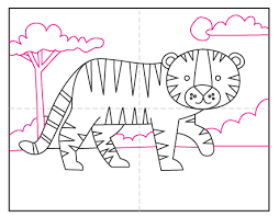 Below are 12 printable diagrams that give kids easy step by step instructions on how to draw a whole set of adorable ocean animals! How To Draw A Tiger Art Projects For Kids