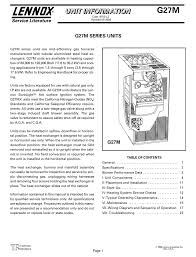 Click on the image to enlarge, and then save it to your computer. Lennox G27m Series Unit Information Pdf Download Manualslib