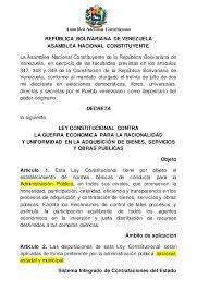 10 control judicial decreto convertido en ley: Decreto Ley Constitucional Adquisicion Bienes Servicios Y Obras P