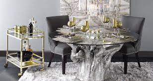 @thalyandrea's dining room is 100% z gallerie! Inspired By This Celebrate In Style Dining4 Look On Zgallerie Dining Room Glam Round Dining Table Modern Dining Table