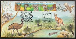 Australian Native Animals Maxi Card Set Of 5 Stamps Koala Emu Kangaroo Kookaburra Platypus Philatelic Kids Gift Australian Native Animals Philatelic Australia Animals