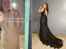 Wide range of wedding dresses, 70% off, 10000+ styles, more color, more size, order now! Tiktoker Dyed Wedding Dress Black 3 Months Before Her Wedding