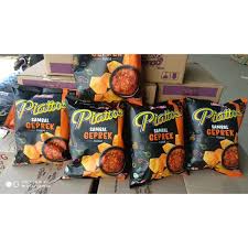 Ayam geprek is an indonesian crispy battered fried chicken crushed and mixed with hot and spicy sambal. Sell Piatos Sambel Geprek 78 Gr Isi 30pcs Per Karton