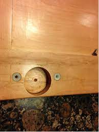 To fill kitchen cabinet hinge holes. Cabinets With Existing Dowels In The Wrong Place How Do I Fill For New Hinges Home Improvement Stack Exchange