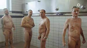 Men nude in the shower