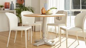 Cleo 4 Seater Matt Grey Pedestal Dining Table Round Oak Dining Table Faux Leather Dining Chairs Compact Table Chairs
