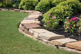 Stacked Flagstone Borders Offer Such A Lovely Mix Of Color Landscaping With Rocks Rock Garden Landscaping Landscape Borders