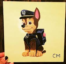 Cuadro 20x20 Pinturaacrilica Patrullacanina Pawpatrol Chase Cmdesign Patrulla Canina Pintura Acrilica Disenos De Unas
