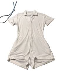 Gianni Bini Elisa Terry Cloth Point Collar Short Sleeve Tie Belt Romper Sz  XS